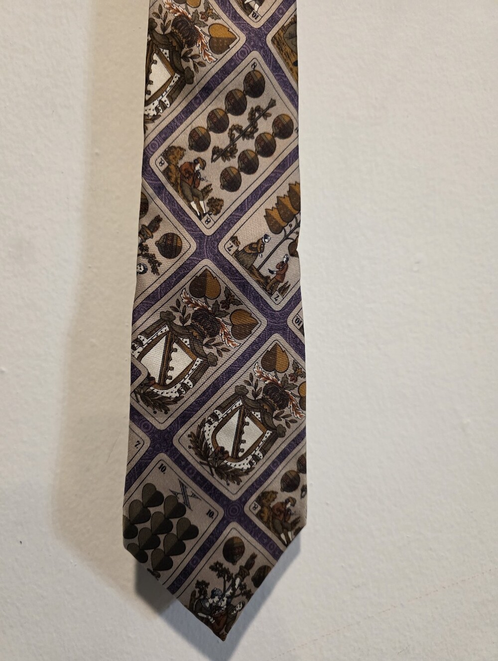 Liberty of London Brown and Purple Diamond Motif Tie